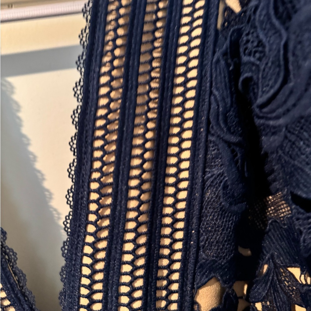 Adelyn Rae Navy Floral Lace Mini Dress - Picture 13 of 16